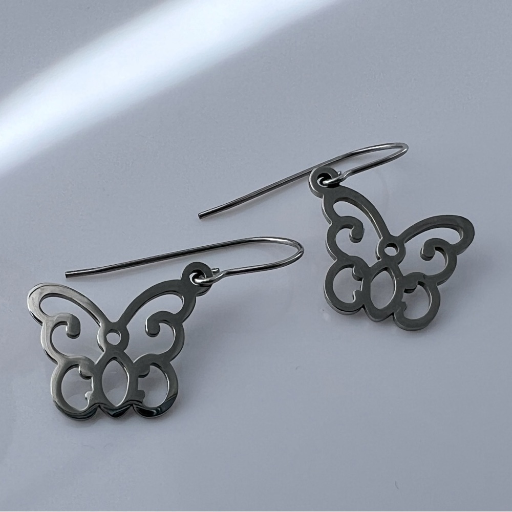 Butterfly Earrings Stainless Steel - Picture 5 of 10